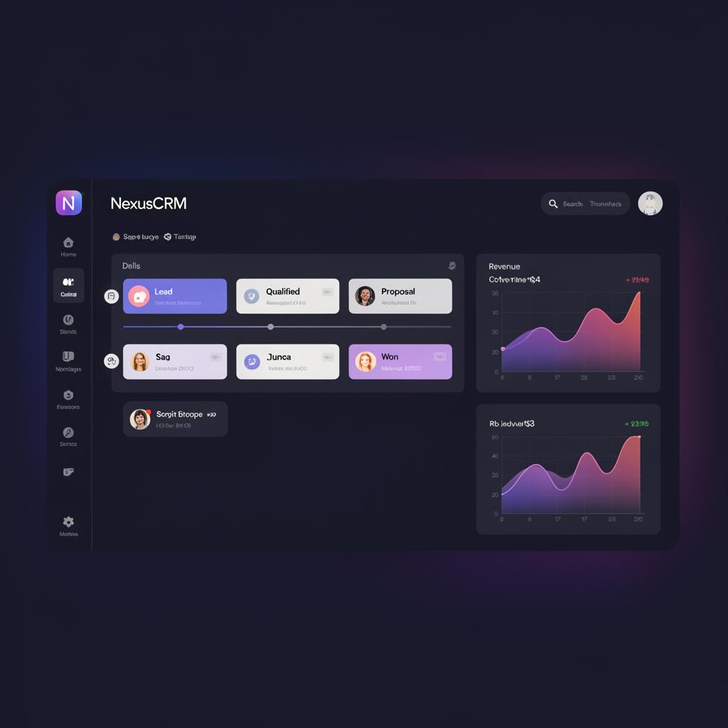 Mockup do NexusCRM